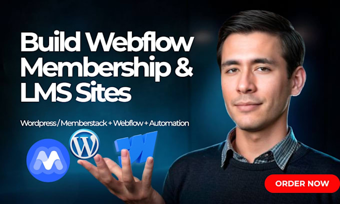 build webflow membership website, lms, and subscription website with memberstack