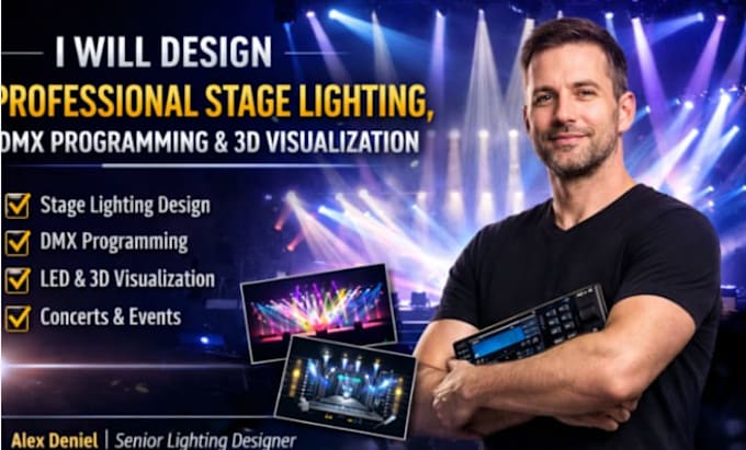 design professional stage lighting dmx programming and 3d lighting visualization