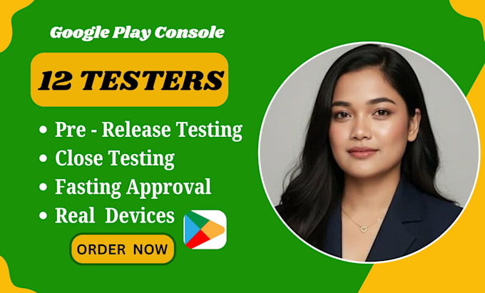 provide 12 testers 20 testers for 14 days closed testing google play console