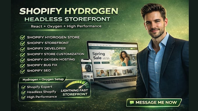 build shopify hydrogen headless custom storefront with oxygen hosting and react