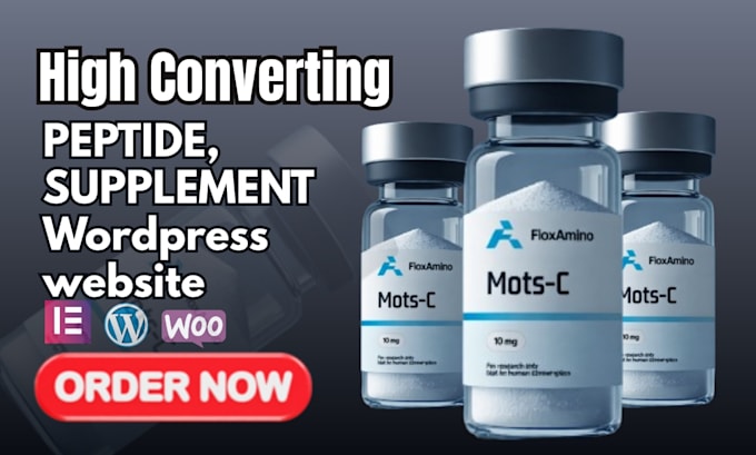 design peptide website, nutraceutical supplement store, research peptide website