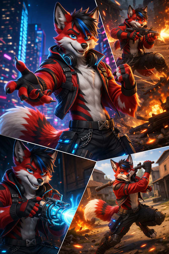 create fully rigged vrchat furry avatar, gmod playermodel, sfm, and tf2 model