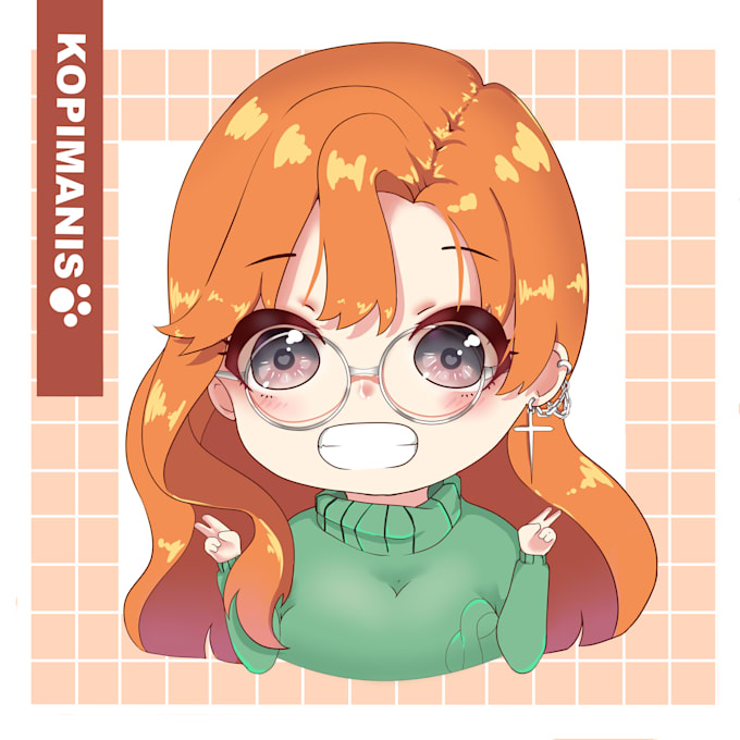 draw cute anime chibi half body character