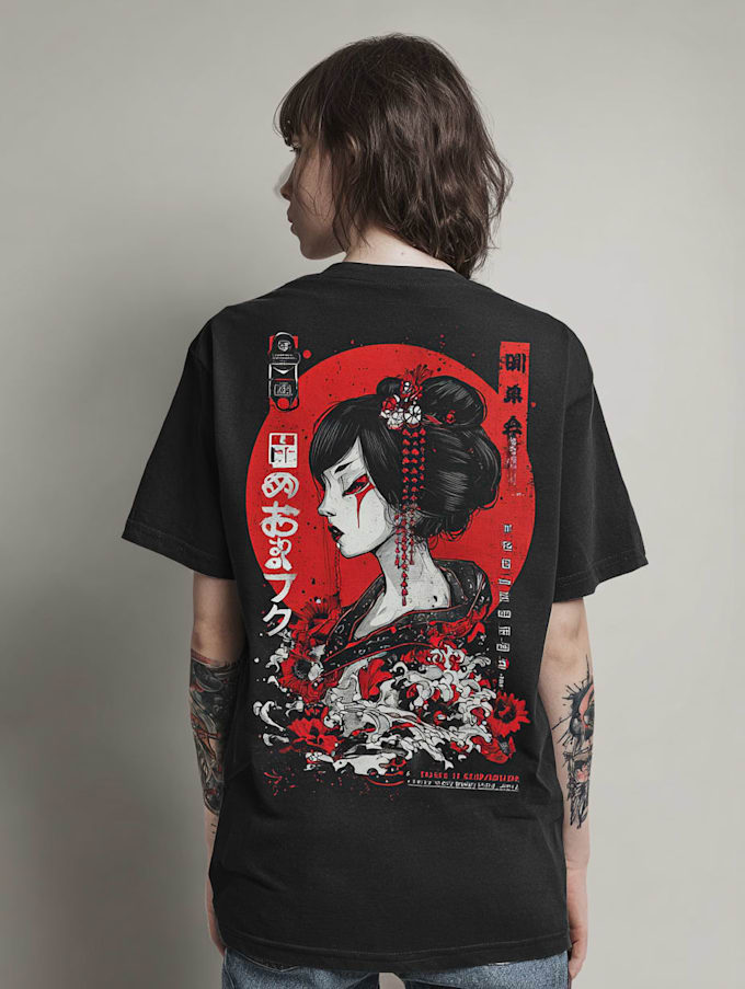 make a japanese t shirt illustration