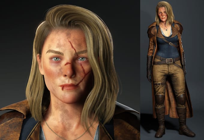 model and rig 3d game character model for unity unreal engine game ready