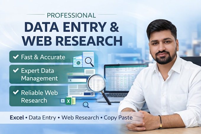 do fast and accurate data entry, excel data entry and copy paste