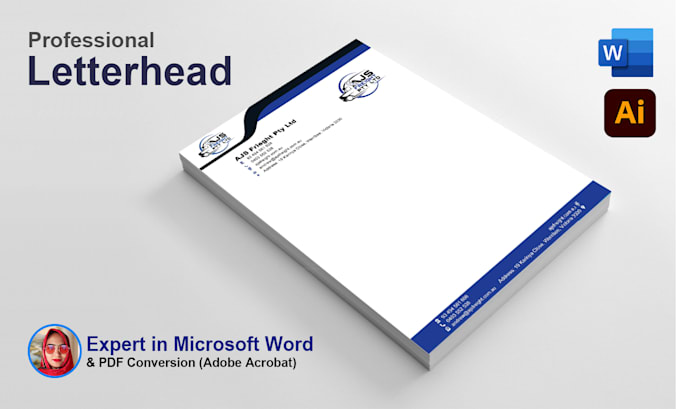 do professional letterhead design with editable microsoft word document