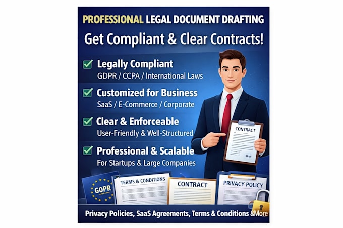 draft terms and conditions, gdpr privacy policy, contracts