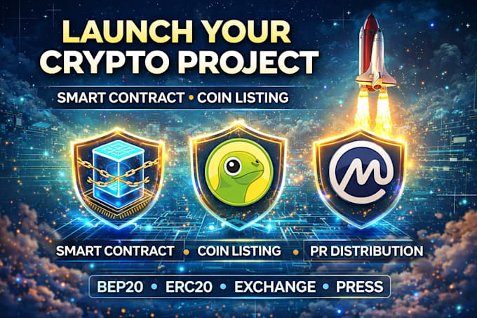 launch your crypto project with smart contract coin listing and pr distribution