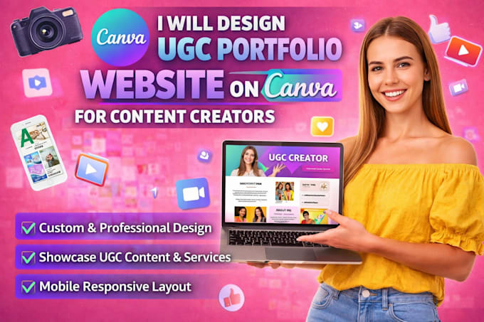 design ugc portfolio website on canva for content creators