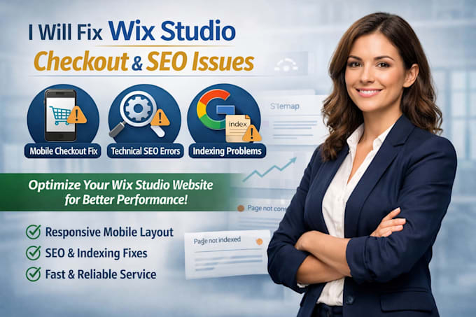 fix wix studio checkout mobile layout issues technical seo and indexing errors
