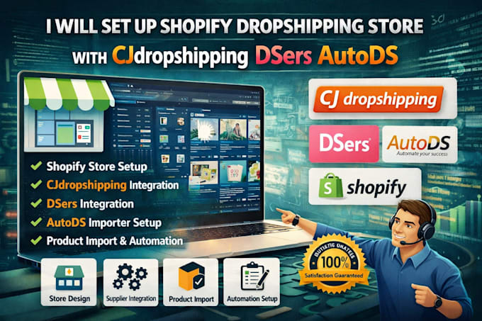 setup shopify dropshipping website using cjdropshipping dsers autods importer