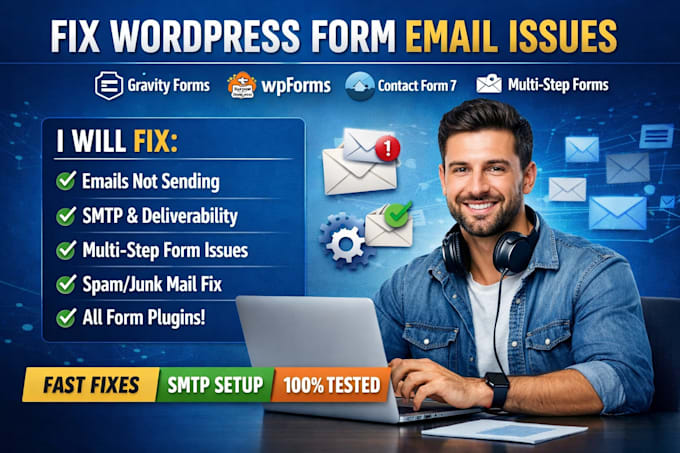 fix wordpress gravity contact multi step form wpform email not sending  issues