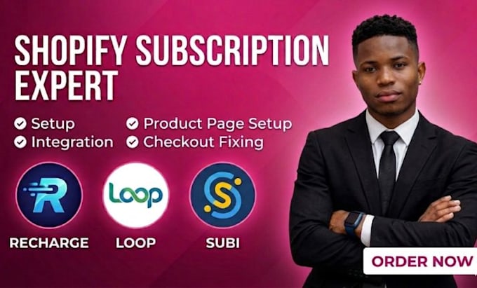 fix shopify subscription errors or set up recharge loop subi  subscription