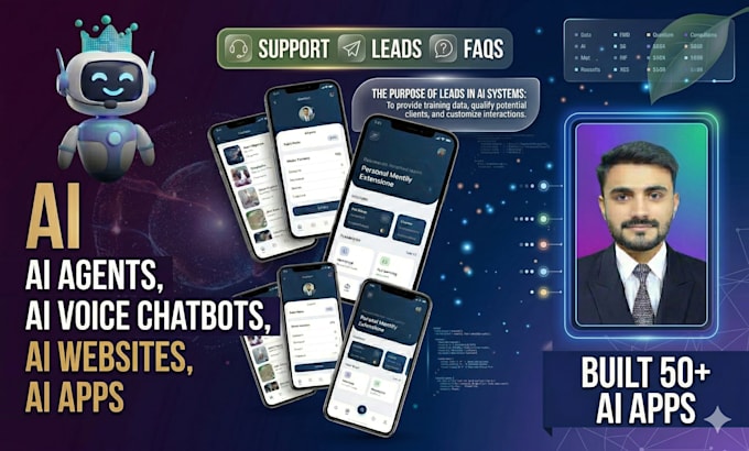 create ai website chatbot for support, leads, and faqs