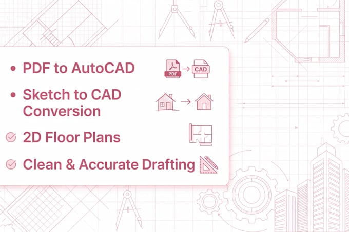 convert PDF or sketch to autocad drawing