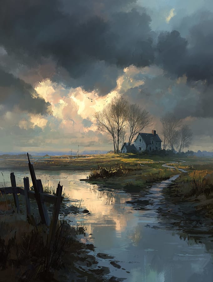 draw epic fantasy landscape painting