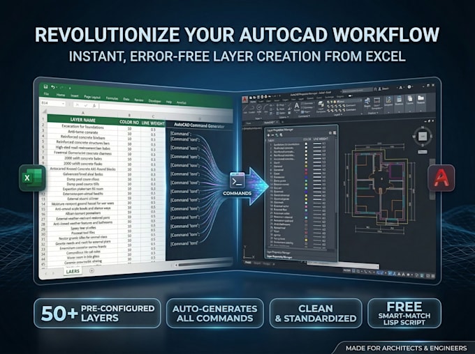 automate autocad layer creation via excel and lisp