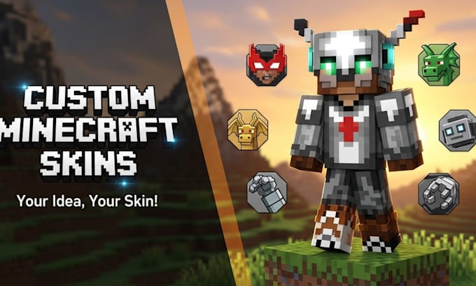 create your custom minecraft skin, HD unique character skin design