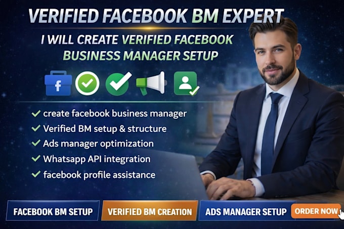 create facebook business manager verified bm setup and ad manager