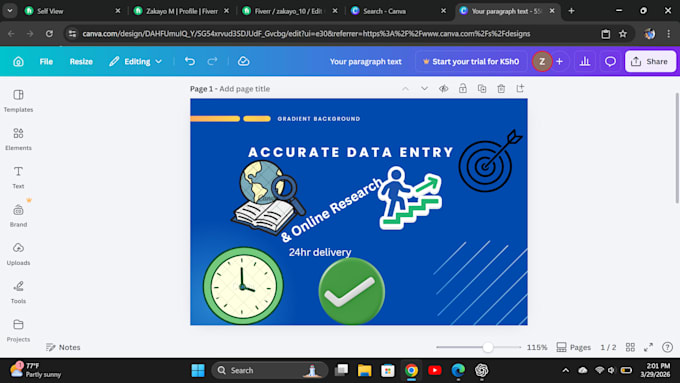 do accurate data entry and online research for your project
