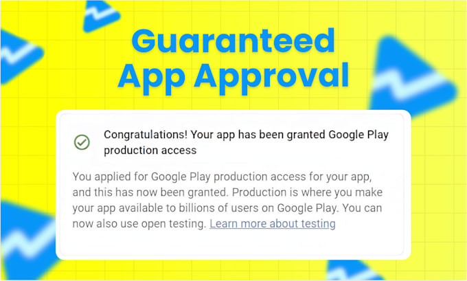 provide 12 testers for google play console with production access approval