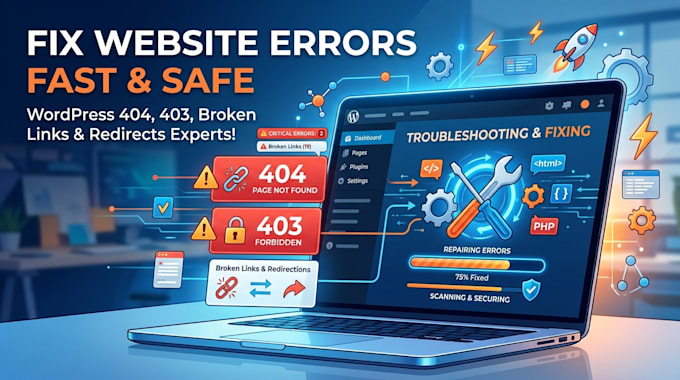 fix wordpress issues fix 404, 403,redirection XML sitemap and crititical errors