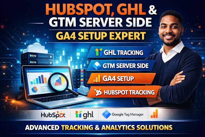 setup hubspot tracking, ghl tracking setup GTM server side setup ga4 setup