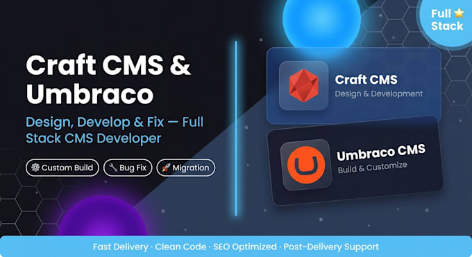design, develop and fix craft cms or umbraco cms website as full stack developer
