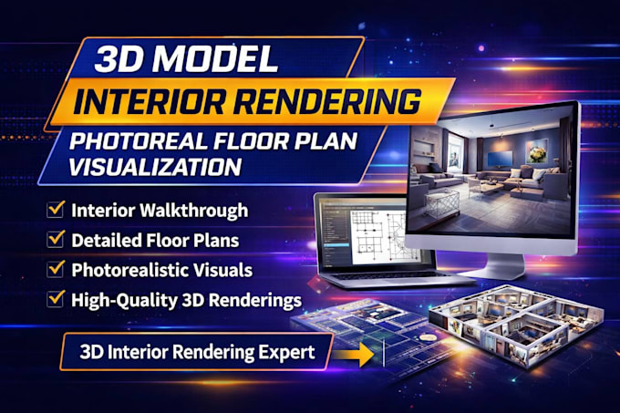 Modello 3d rendering interno walkthrough fotorealistico visualizzazione ...