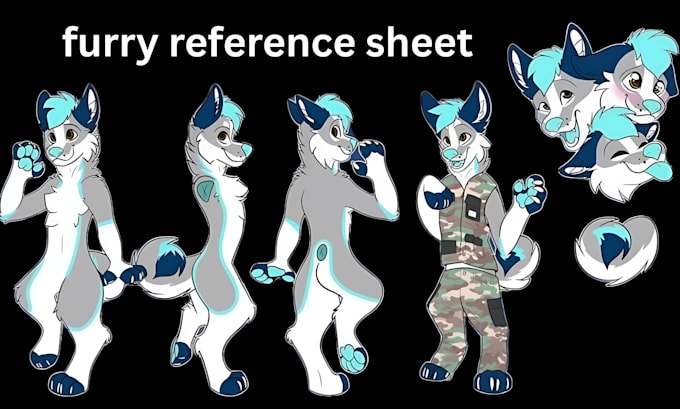 Fury Scetch Reference Draw furry reference sheet character design fursona furry art as a ...