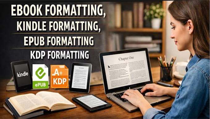 do ebook formatting, kindle formatting, epub formatting and kdp formating