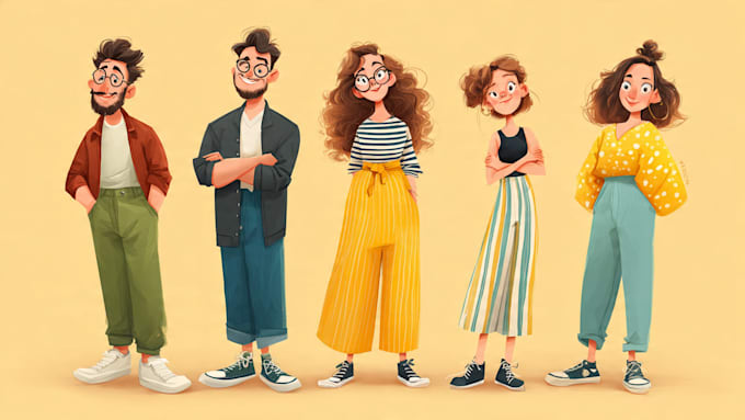 draw a cute and funny cartoon illustration