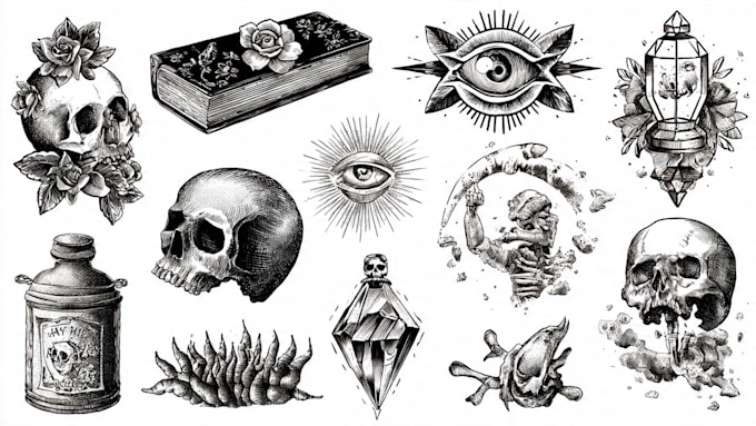draw aesthetic old school tattoo design