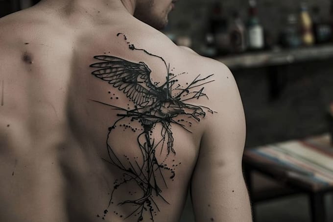 custom an abstract black tattoo design