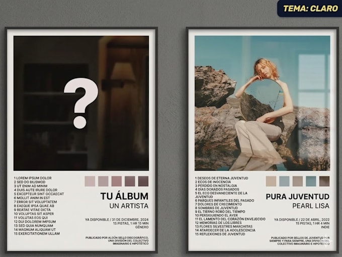 poster de álbum personalizado descarga digital