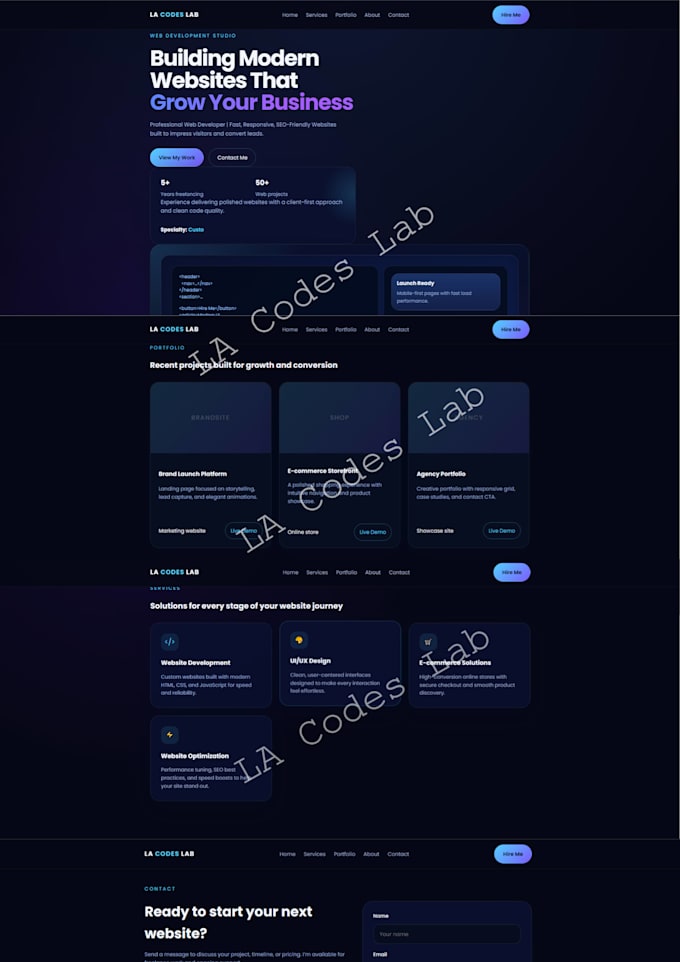 build your custom website as full stack developer