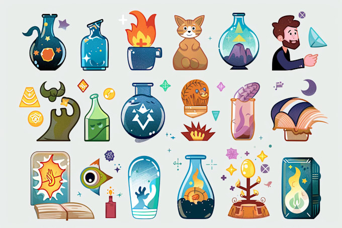 create unique illustrated icons