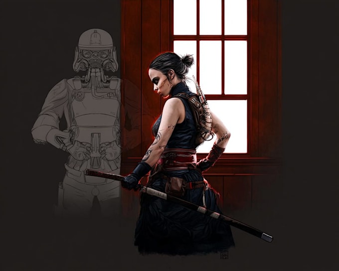 create custom sci fi star wars style character art