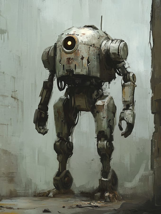 do anime style mecha robot illustrations