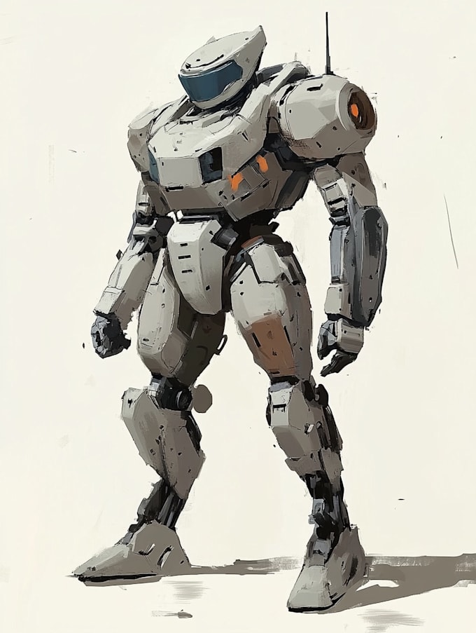 draw anime style mecha robot illustrations