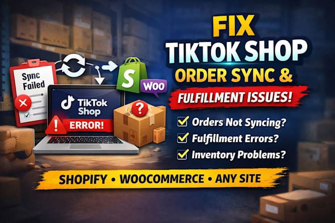 fix tiktokshop order sync fulfillment issues with shopify woommerce or any site