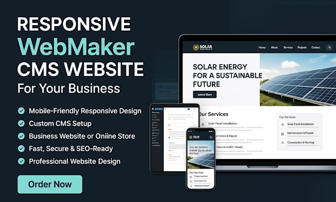 create a responsive webmaker cms website for your business