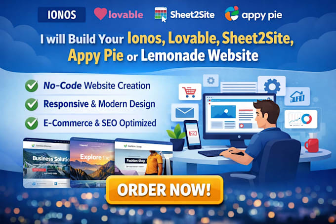 ionos website lovable website sheet2site website appy pie lemonade website