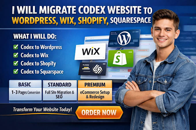 migrate codex website to wordpress codex to wix shopify squarespace migration
