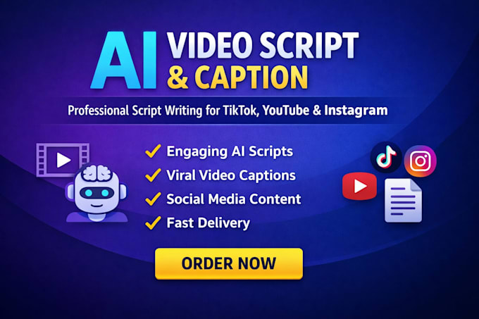 write ai video scripts and engaging captions for social media