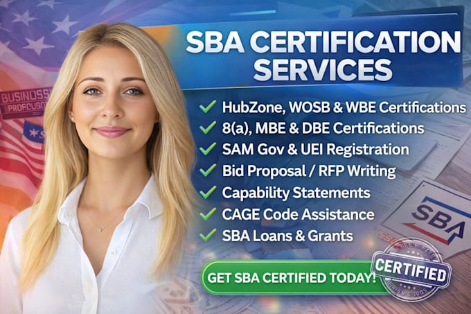 do sba certification, wosb, 8a, sam gov registration
