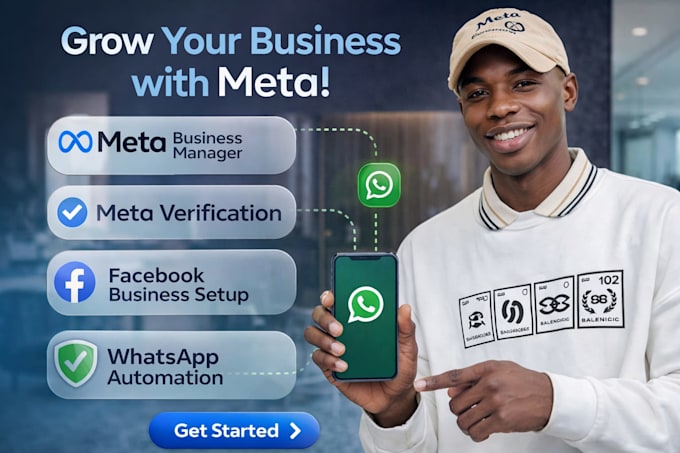 setup whatsapp API, meta business manager, meta verification and business