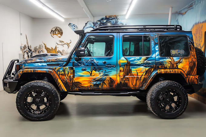 create car wrap, pickup truck, food van wrap