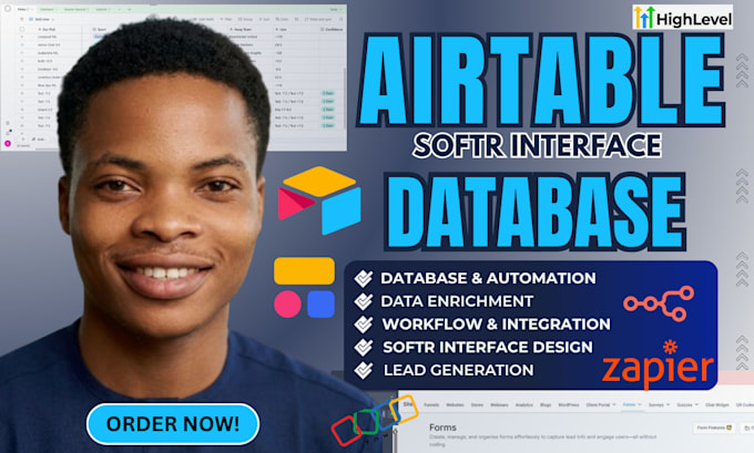 setup airtable database crm, softr webapp expert, airtable and n8n ai automation